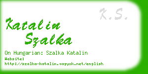 katalin szalka business card